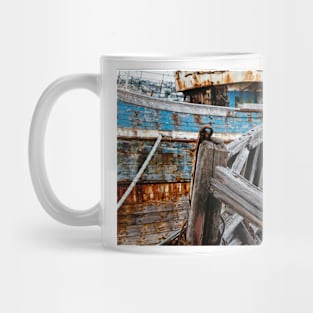 Shipwreck in Brittany. Old wooden ships Mug